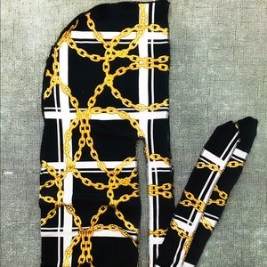 Men’s Silky Durag Black Do Rag Unisex Headscarf